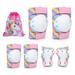 Rainbow Unicorn Knee Pads for Kids Knee Elbow Pads Wrist Guards with Drawstring Bag Adjustable Protective Gear Set for Girls Boys Roller Skating Bike Cycling Skateboard Scooter Shiny Medium