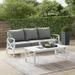 HomeStock Baroque Beauty 2Pc Outdoor Metal Sofa Set Gray/White - Sofa & Coffee Table