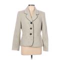 Evan Picone Blazer Jacket: Below Hip Ivory Print Jackets & Outerwear - Women's Size 10