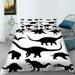 Black and White Luxury Cartoon Dinosaur Printed Children Kid Bedding Cover Set with Pillowcase California King(98 x104 )