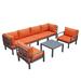 HomeStock Modern Minimalism 7-Piece Aluminum Patio Conversation Set With Coffee Table And Cushions