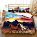 Quilt Cover Set with Pillowcase Home Decor Duvet Cover Set 3D Horse Printed Bedspreads Full (80 x90 )