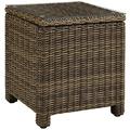 Maykoosh Country Cottage Outdoor Wicker Rectangular Side Table Weathered Brown