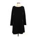 Gap Casual Dress - Shift Scoop Neck Long sleeves: Black Solid Dresses - Women's Size Medium