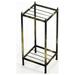 Homestock Handmade Home 17 Gray Stone Slab 2 Tier Small Square Black / Gold Cast Metal Plant Stand