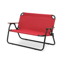 Magshion Folding Double Camping Chair with Armrests & Non-slip Foot Pads 2-Person Beach Chairs for Outdoor Camping Lawn Patio Picnic Red