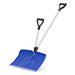 MoNiBloom 18 Snow Shovel with Spring Assisted Handle Snow Pusher Snow Removal Tool with Anti-Strain Fore-Grip Blue