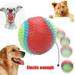 Farfi Pets Dog Puppy Rubber Beef Flavor Squeaky Ball Interactive Molar Bite Chew Toy ï¼ˆ3pcs)