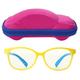 Children Glasses Anti-blue Glasses Flat Lens Silicone Goggles Protective Eyewear With Box for Home Woman Man Kids (C3 Yellow Frame Blue Leg With Random Color Box)