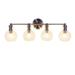 30 in. Oxa Transitional Brushed Nickel 4 Light Vanity Bath Light