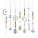 Colorful Crystal Sun Catcher Ball Chandelier Prism Hanging Ornament - 7-Pack