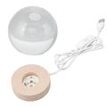 Crystal Ball Night Light Wired Button Switch Round 3D Decorative Crystal Ball with Base for Home Galactic System Warm Light