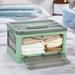 Portable Storage Baskets Organizing Organization Storage Bins Transparent Toy Storage Bins Organizer for Living Room Closet Ties Clothes Small Green