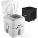 Alpcour 5.3 Gallon Portable Toilet Travel Camping RV Potty RV Toilet With Detachable Waste Tank Press Flush Pump for Camping Boating Hiking Trips