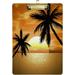 bestwell Beautiful Sunset Beach Ocean Tropical Coconut Palm Tree Acrylic Clipboard with Low Profile Gold Metal Clip Standard A4 Letter Size Decorative Clipboards for Office Jobsite Medical School