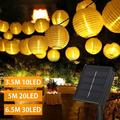 Pluokvzr Solar Garland Lantern Solar String Lights Waterproof Solar String Fairy Lights LED Outdoor Garland Patio Light with 8 Modes Hanging Solar Power Lamp 3.5/5/6.5m for Garden Terrace