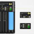 4 Slots Battery Charger USB Interface 18650 Multi-function Li-ion Ni-MH Battery Charger for AA/AAA/18650/2665 Battery Charger Intelligent Independent Charging Device (Black)