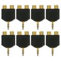 8pcs 3.5mm Male to 2 RCA Female Connector Adapter Stereo Jack Y Splitter