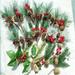 NUOLUX 10Pcs Artificial Mini Christmas Picks Berry Picks Stems Faux Pine Picks DIY Floral Arrangement