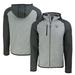 Men's Cutter & Buck Heather Gray/Heather Charcoal Miami Dolphins Helmet Mainsail Sweater-Knit Full-Zip Hoodie