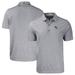 Men's Cutter & Buck Heather Black Carolina Panthers Helmet Forge Eco Stripe Stretch Recycled Polo
