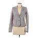 Divided by H&M Blazer Jacket: Short Gray Print Jackets & Outerwear - Women's Size 6