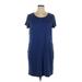 Tahari Casual Dress - Mini: Blue Solid Dresses - Women's Size X-Large