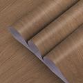 TOTIO Extra Wide Woodgrain Self Adhesive Wallpaper Brown Oak Grain Vinyl Wrap 31.5x157inch Matte Thicken Tan Sticky Back Plastic Waterproof Furniture Sticker PVC Wall Sticker Wood Grain Contact Paper