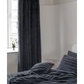Axcent Comfort Super Soft Big Cord Plush Curtains Pair 66"x72" Teddy Sherpa Fleece Chunky Ribbed Curtains Ring Top Corduroy Thermal Warm Fluffy Quilt Covers Bedding Set (Charcoal)