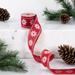 Northlight Seasonal Damask Ribbon Fabric in Red/White | 1 H x 360 W x 2.5 D in | Wayfair NORTHLIGHT J99458