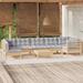 Latitude Run® Lakeish 25" Long Pine Slat Seat w/ Cushions Wood/Solid Wood in Brown/Green | 24.6 H x 25 W x 25 D in | Outdoor Furniture | Wayfair