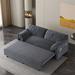 Latitude Run® 63.8-Inch Pull-Out Sofa Bed 3-In-1 Multifunctional Double Sofa Bed w/ Side Storage Pockets Velvet, in Gray | Wayfair