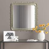Mercer41 Rowel Square Metal Wall Mirror 30.23 H x 30.23 W x 0.98 D in pink/yellowMetal in Gold | 30.23" H X 30.23" W X 0.98" D | Wayfair