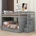 Harriet Bee Hanli Full Over Full Bunk w/ Trundle w/ Drawers, Wood in Gray | 65.5 H x 58.4 W x 96.9 D in | Wayfair A9D4535AD45343518341AB55172AF835