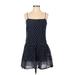 J.Crew Casual Dress - DropWaist Square Sleeveless: Blue Dresses - Women's Size X-Small