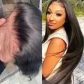 Perruque Cheveux Humains Brésiliens Solde Lisse 13x4 Pre-plucked Perruque Hd Lace Transparente