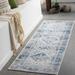 Inkom 2'7" x 12' Traditional Light Gray/White/Navy/Blue Runner - Hauteloom