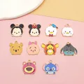 10PCS Disney Mickey Family Winnie The Pooh Series DIY Accessories Cartoon Earrings Necklace Pendant