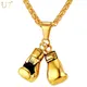 U7 Boxing Necklace for Man 24" Wheat Link Chain Gloves Stainless Steel Sport GYM Fitness Fighting