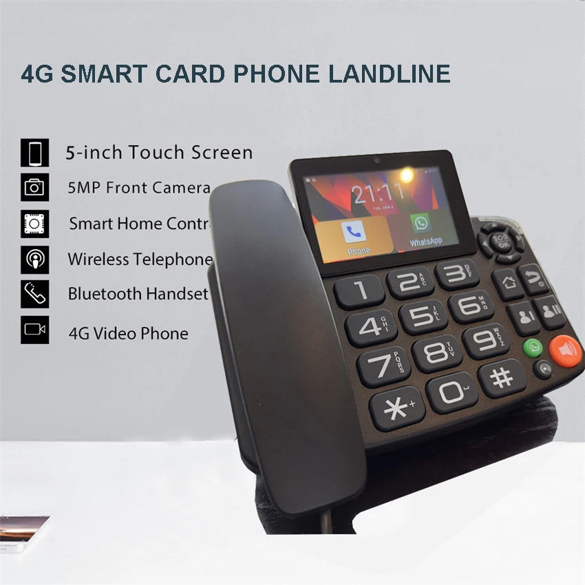 Android LTE Feste Drahtlose Festnetz 4G SIM Netzwerk Videotelefon Universal Ältere WIFI Touchscreen Video Telefon Home Office Image