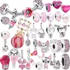 NEUE rosa Serie Bikini Crown Mom Hantel Boxhandschuh Hund Charm Bead Fit Original Silber 925 P@ndora