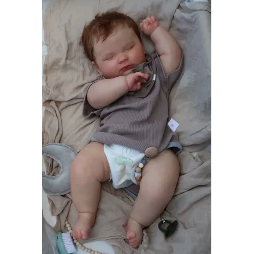 Npk 50cm fertige Puppe schlafender Junge als Bild wieder geborene Baby puppe Hand farbe Puppe mit