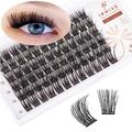 Lash Clusters D Curl 72 Pcs Cluster Lashes Natural Look Lash Extension Clusters Individual Lashes Eyelash Extension Clusters DIY Lash Extensions at Home Lashes (D Mix 10-16mm A02)