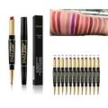 1pcs Double 1pcs Double Colors Lip Liner And Lipstick Dark Red Lips Liner Pencil 24H And With Lip Liner Makeup Set For Mature Women Long Lasting Labiales Mate