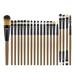 20pcs Makeup Brushes Kit Wooden Long Handle Nylon Bristles Cosmetics Powder Blush Brush (TM-198) (Black and White Bristles)