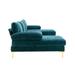 U-Shape Chenille Teal Sectional Sofa Set w/ Recline Couch & Metal Legs