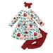 Girl Outfits Outfits for Juniors Girls Toddler Girls Short Sleeve Flowers Prints Skirt Solid Color Pants Headbands Outfits Girl Shirt Kid