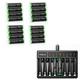 HiQuick Pre-Charged 2800mAh AA Rechargeable Batteries (16 Pack) and 8-Bay Fast Charging AA Battery Charger for NIMH NiCd