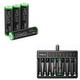 HiQuick Pre-Charged 2800mAh AA Rechargeable Batteries (4 Pack) and 8-Bay Fast Charging AA Battery Charger for NIMH NiCd