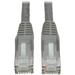 Eaton Tripp Lite Series Cat6 Gigabit Snagless Molded (UTP) Ethernet Cable (RJ45 M/M) PoE Gray 6 ft. (1.83 m)